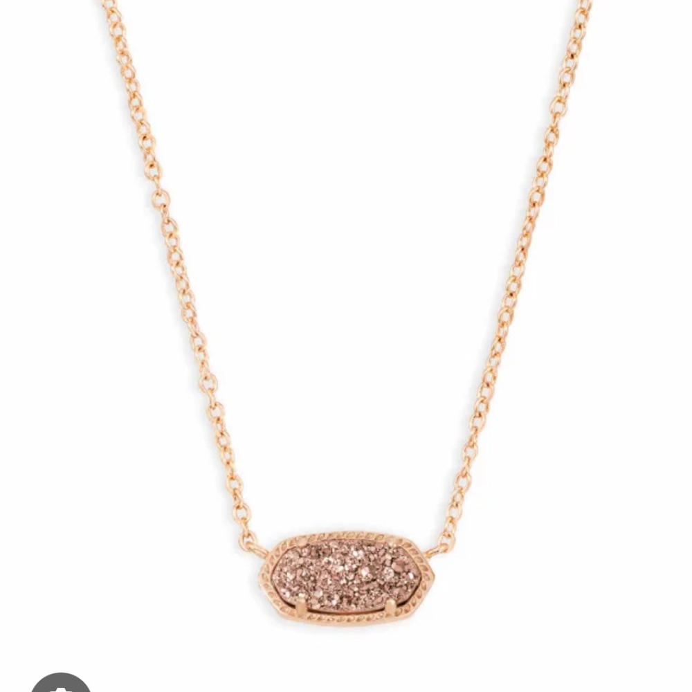 Kendra Scott Rose Gold Drusy Elisa Pendant Necklace